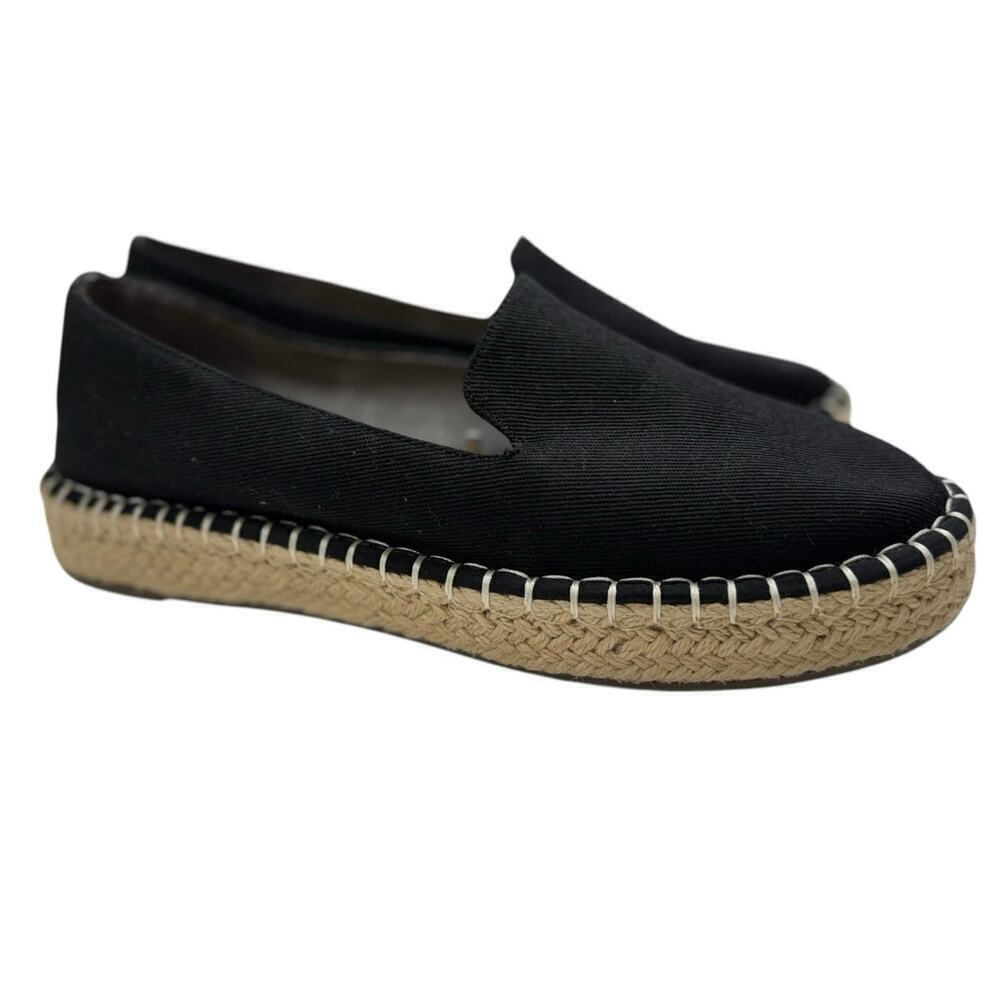 NWOT Joie Cara Espadrille Slip On Shoes in Black Canvas 8M